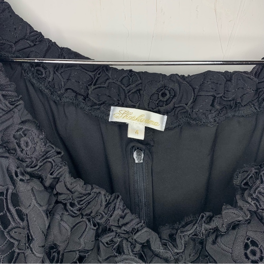 Shoshanna Black Lace off the Shoulder LBD Dress - Picture 9 of 12